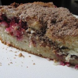 Buttery Raspberry Streusel-Filled Coffee Cake