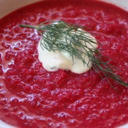 A Cold Summer Soup of Beets and Pimento Pepper
