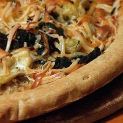 Smokey Spinach and Artichoke Blonde Pizza