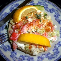 Light and Healthy Cottage Cheese and Vegetable Salad or Sandwich