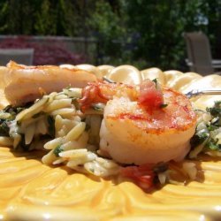 Creamy Orzo With Spinach and Shrimp