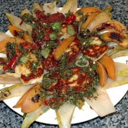 Warm Halloumi Salad With Chilli Dressing
