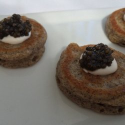blini w/caviar and creme fraiche
