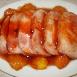 Barbecued Ham and Peaches