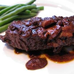 Easy Flat Iron Steak in Wine Sauce