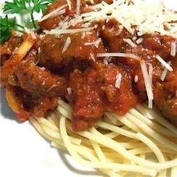 Spaghetti with Tomato and Sausage Sauce