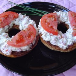 Breakfast Bagel, Featuring Tomato and Garden Cream Cheese