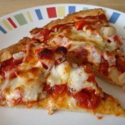 Ham, Cheese, and Tomato Pizza