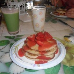 Strawberry Pancakes With Strawberry Syrup