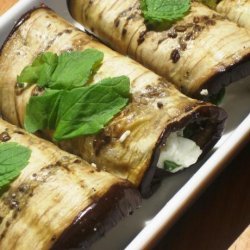 Grilled Aubergine With Feta and Mint Bundles