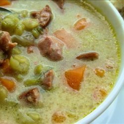 Country Style Smoked Sausage, Ham and Split Pea Soup