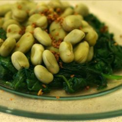 Sauteed Spinach and Fava Beans