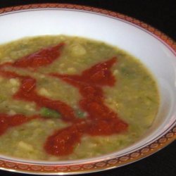 Asparagus and Yukon Gold Potato Soup With Roasted Tomatoes (Spar