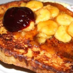 Bananas Foster Raspberry French Toast