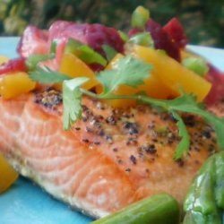 Salmon or Halibut With Fruit Salsa