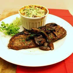 Steak in Mushroom and Blue Cheese Sauce