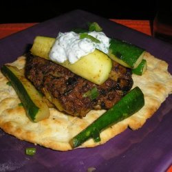 Curried Lamb Burgers With Grilled Vegetables and Mint Raita