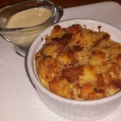 Banana Coconut Bread Pudding with Rum Sauce