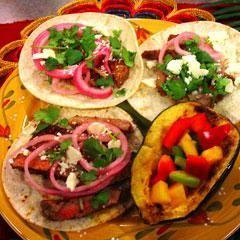 Adobo Beef Tacos With Pickled Red Onions