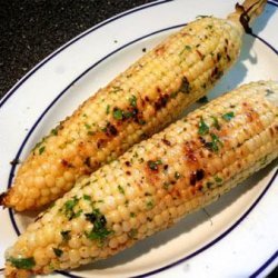 Corn With Garlic Cilantro Butter