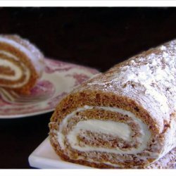 Pumpkin Cake Roll With Cream Cheese Filling
