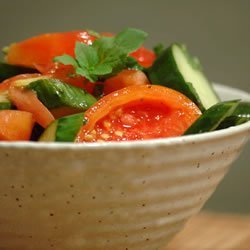Tomato Cucumber Salad with Mint