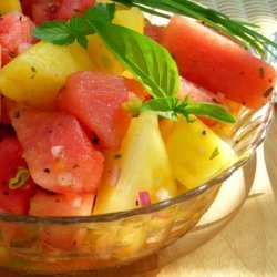 Red and Yellow Watermelon Salad