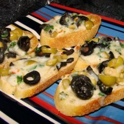 Olive-Cheese Crostini