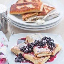 Cheese Blintzes With Blueberry Sauce