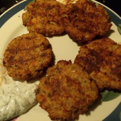 Healthier Salmon Cakes With Lime Dill Sauce