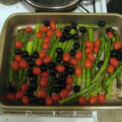 Roasted Asparagus and Cherries