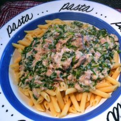 Salmon and Spinach Pasta