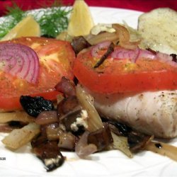 Cod With Fennel, Mushrooms, Tomato & Dill