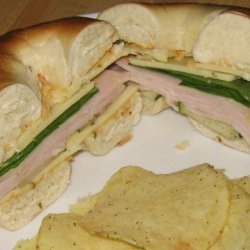 Turkey Hummus Sandwiches on Bagels
