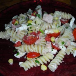 Pasta Salad With Tuna, Corn and Cherry Tomatoes