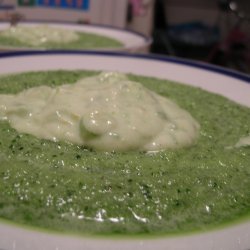 Cucumber Soup with Wasabi-Avocado Cream