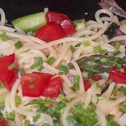 Spaghetti With Asparagus, Smoked Mozzarella and Prosciutto