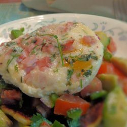 Baked Eggs with Ham and Chives