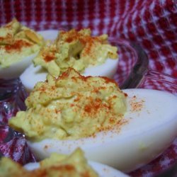 Cheesy deviled eggs