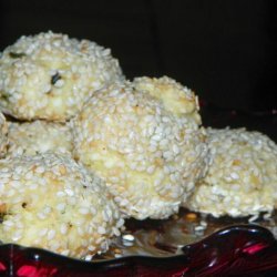 Baked Cheese Balls With Herbs and Sesame Seeds
