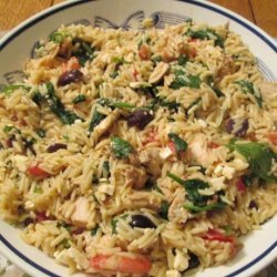 Quick Greek Spinach and Chicken Orzo
