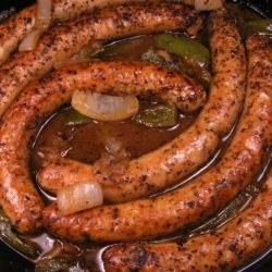 Beer-Braised Bratwursts With Onion