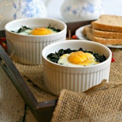 Cheesy Baked Spinach and Eggs