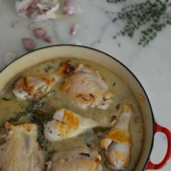 White Wine and Garlic Braised Chicken