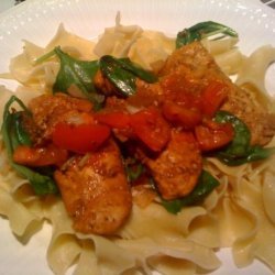 Balsamic Chicken With Spinach and Fresh Tomato