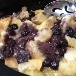 Slow Cooker Raspberry Bread Pudding