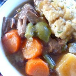 Wintry Beef Vegetable Stew With Fluffy Herb Dumplings