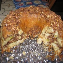 Apple Sour Cream Cinnamon Walnut Bundt Cake