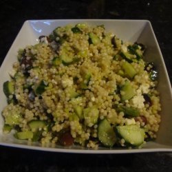 Israeli Couscous Salad With Asparagus, Cucumber and Olives