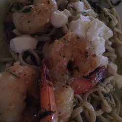 Shrimp Linguini With Mozzarella